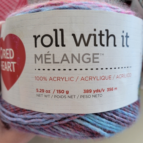 Red Heart Roll With It Sparkle and Melange Yarn - Picture 6 of 8